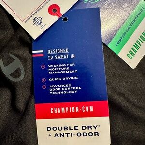 Men’s Champion Black & Gray Double Dry Workout Shirts Medium Brand New